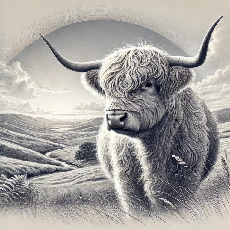Vache highland Cattle dessin